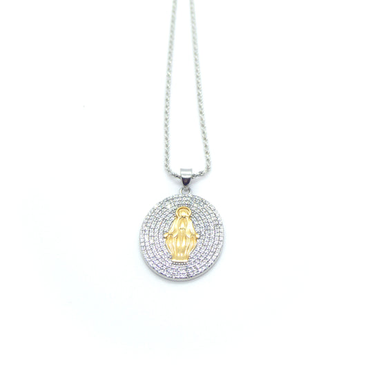 Collana in argento 925 con pendente religioso