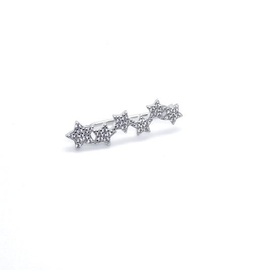 Orecchini Earcuff in argento 925 con stelle zirconate