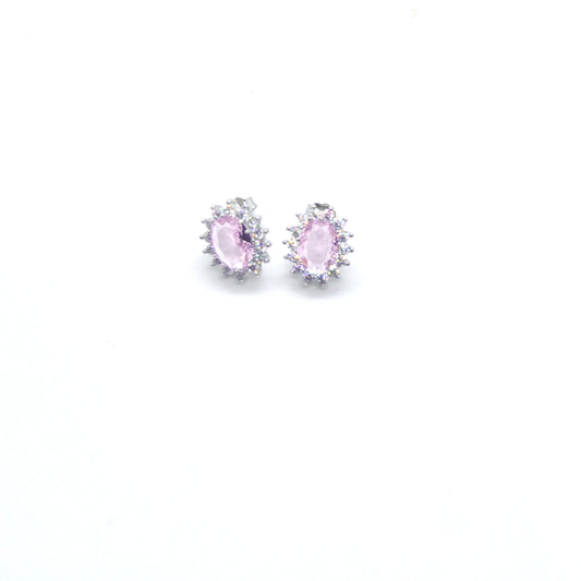 Orecchini in argento 925 con zircone rosa